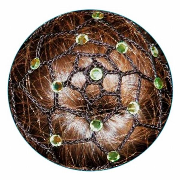 Elastik Haarnetz Pastorelli Nero Chignon Verde Peridot Art 00632